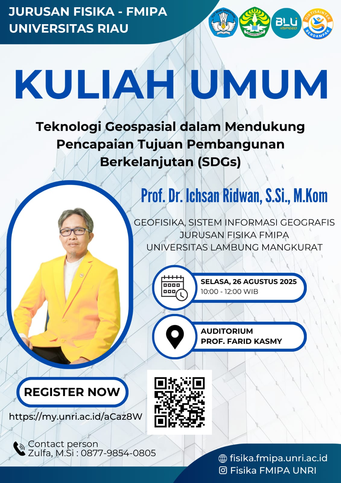 Kuliah Umum: Teknologi Geospasial dalam Mendukung Pencapaian Tujuan Pembangunan Berkelanjutan (SDGs)