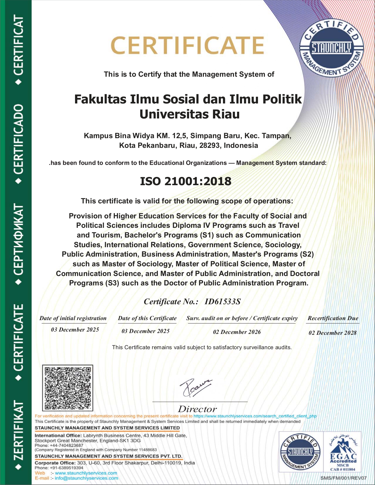 ISO Certificate