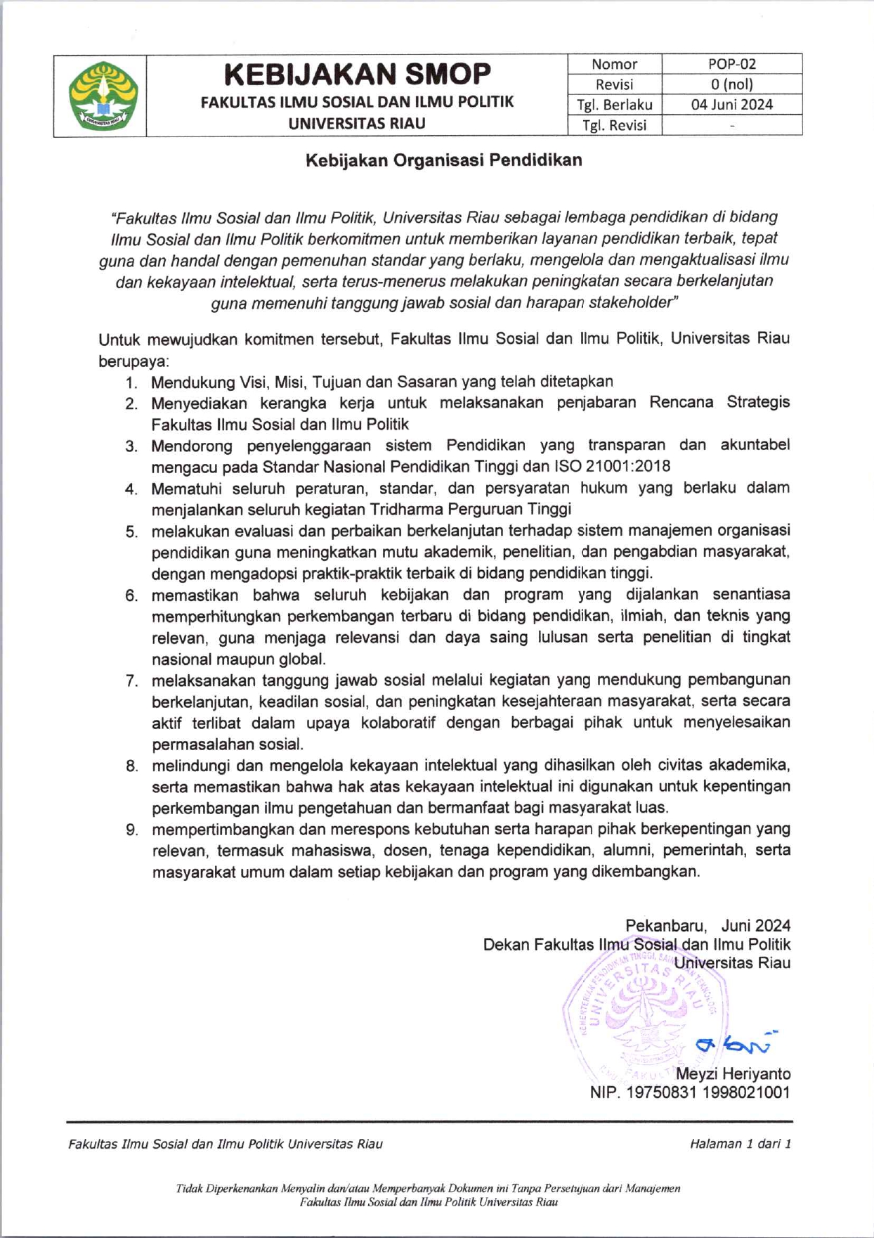 Kebijakan SMOP Content