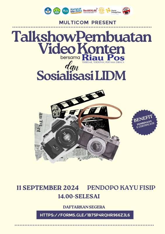 Talkshow Pembuatan Video dan Sosialisasi LIDM FISIP Universitas Riau