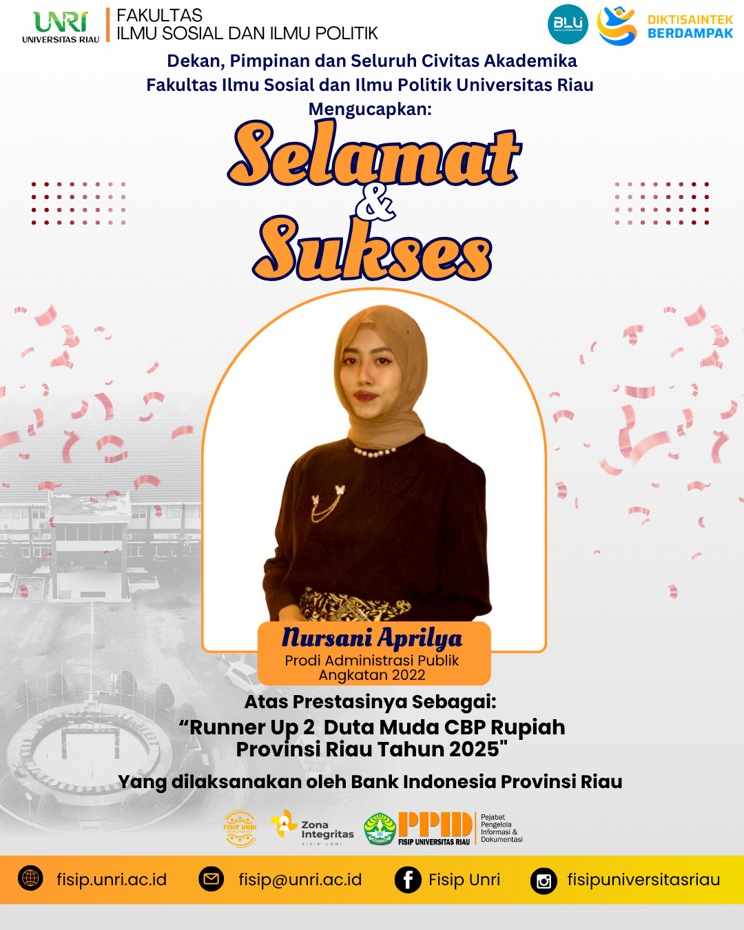 Congratulations & Success, Nursani Aprilya!