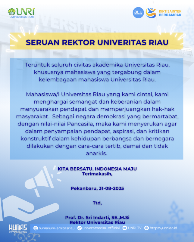 Seruan Rektor Universitas Riau