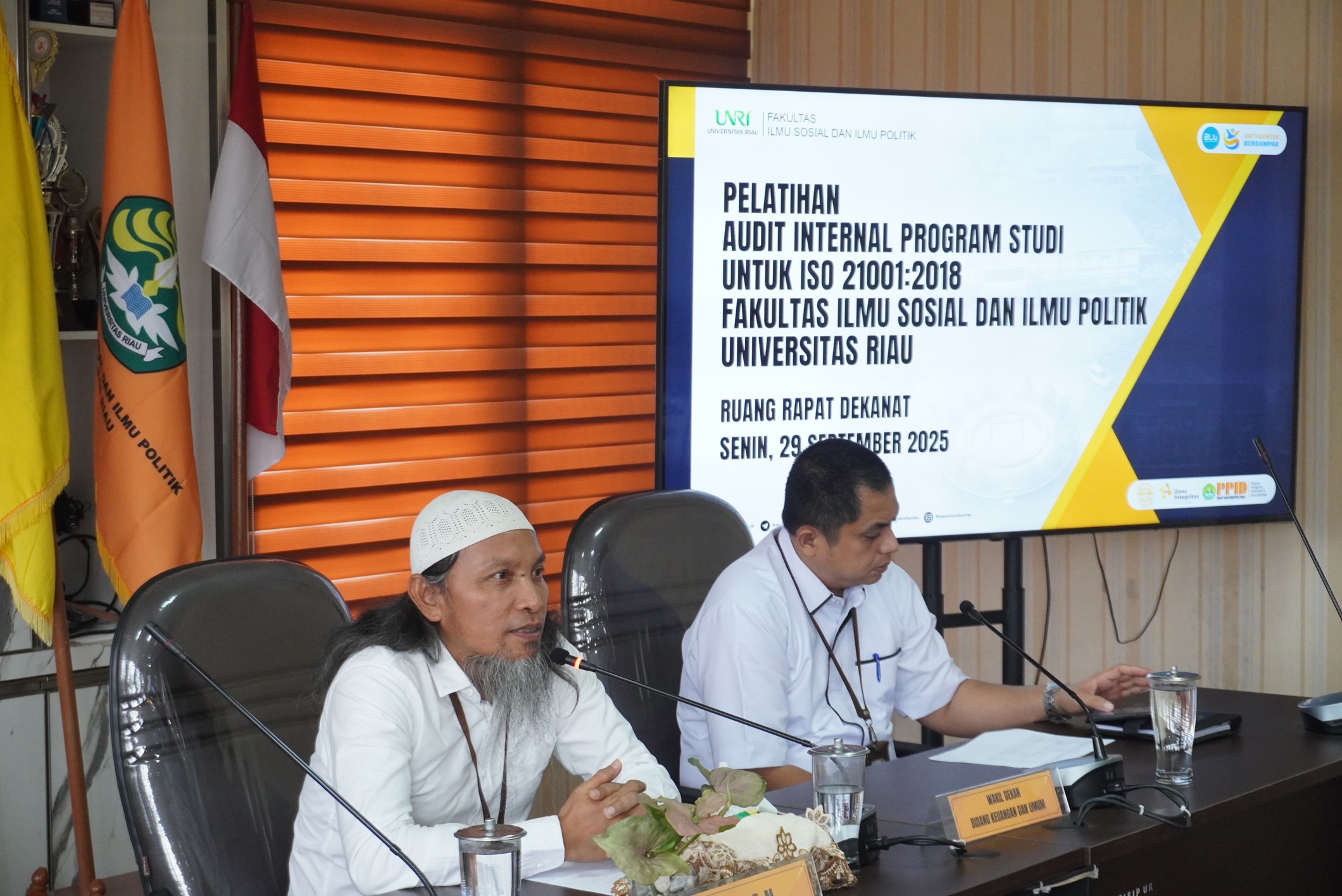 Menuju Manajemen Pendidikan Berkualitas, FISIP UNRI Adakan Pelatihan Audit Internal ISO 21001:2018