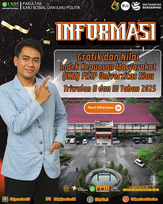 Grafik dan Nilai Indek Kepuasan Masyarakat FISIP Universitas Riau Triwulan II dan III Tahun 2025