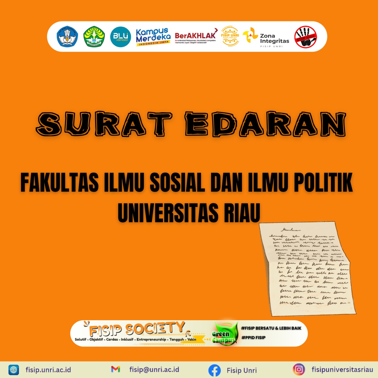 Surat Edaran Fakultas Ilmu Sosial dan Ilmu Politik Universitas Riau Tentang Kantor Ramah Lingkungan