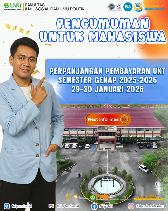 PENGUMUMAN RESMI UNIVERSITAS RIAU Perpanjangan Pembayaran UKT/SPP Semester Genap Tahun Akademik 2025/2026