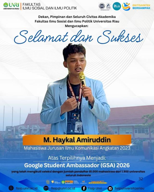 Selamat & Sukses M. Haykal Amiruddin Telah Meraih Google Student Ambassador (GSA) 2026