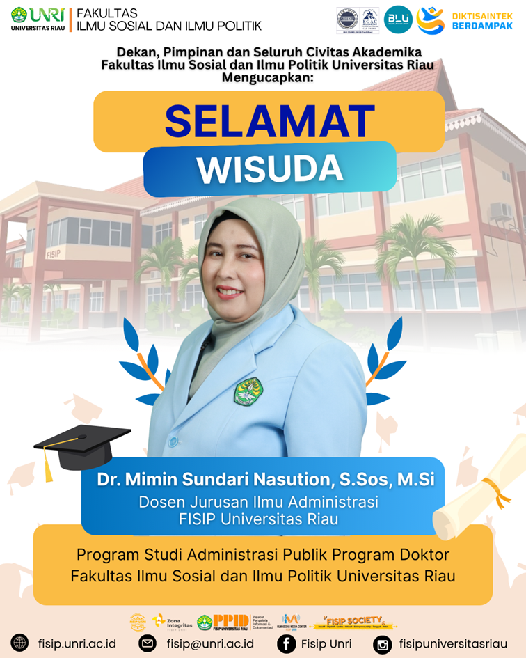 Congratulations on the Doctoral Graduation of Dr. Mimin Sundari Nasution, S.Sos., M.Si