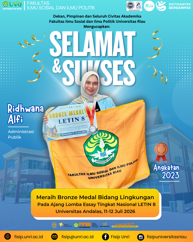 Selamat & Sukses Ridhwana Alfi, Mahasiswa Administrasi Publik Angkatan 2023