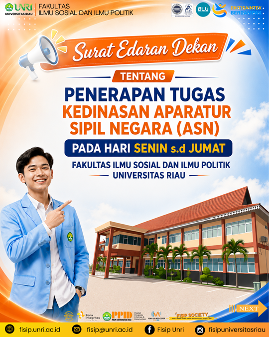 Pemberitahuan Penerapan Tugas Kedinasan ASN FISIP Universitas Riau