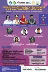 The Faculty of Social and Political Sciences, Universitas Riau proudly presents The 1st International Symposium on Environmental and Energy Policy (ISEEP) 2023