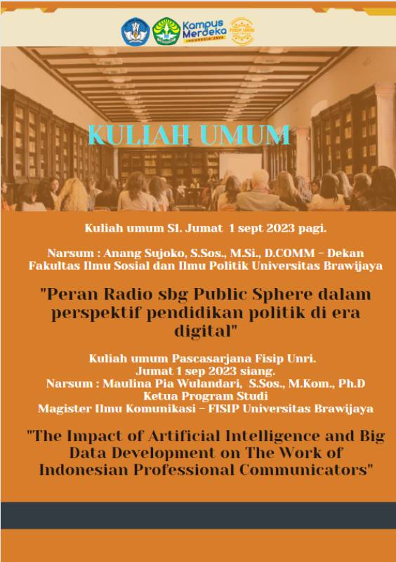 Kuliah umum S1. Jumat 1 sept 2023 pagi.