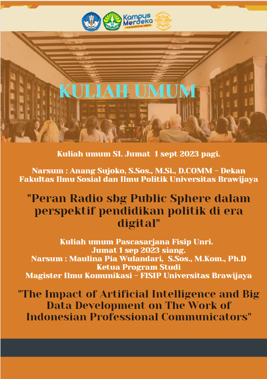 Kuliah umum S1. Jumat 1 sept 2023 pagi.