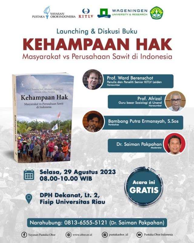 launching dan Diskusi Buku "KEHAMPAAN HAK" Masyarakat vs Perusahaan Sawit di Indonesia