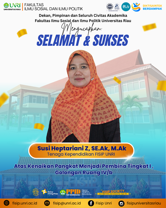 Selamat & Sukses atas Kenaikan Pangkat Susi Heptariani Z, SE.Ak, M.Ak dan Ibni Zairi, S.Sos., M.Si