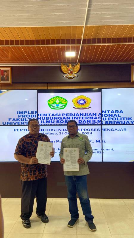 Implementasi Kerjasama FISIP Unri dan FISIP Unsri: Dr. Saiman Pakpahan, S.IP.  M.Si Berbagi Keahlian di Prodi Hubungan Internasional FISIP Unsri