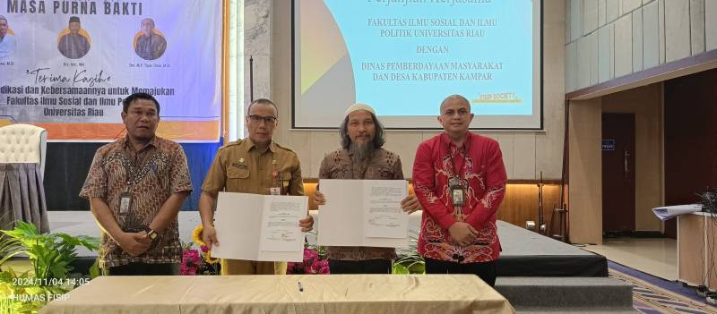 Penandatanganan Perjanjian Kerjasama FISIP Universitas Riau dengan Tiga Dinas di Kabupaten Kampar