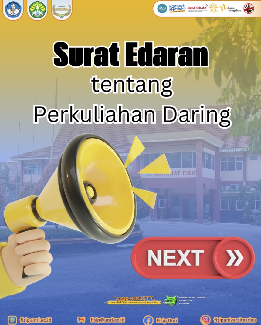 Surat Edaran Dekan FISIP UNRI Tentang Perkuliahan Daring