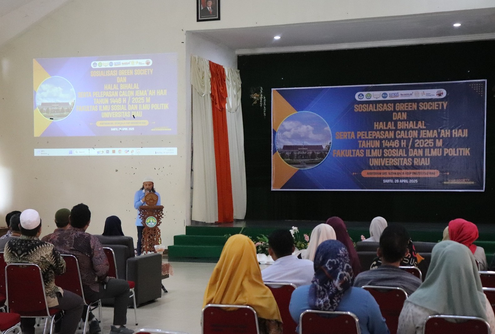 Sinergi Hijau dan Harmoni Silaturahmi: FISIP Unri Gelar Sosialisasi Green Society, Halal Bihalal, dan Pelepasan Jamaah Calon Haji 2025”