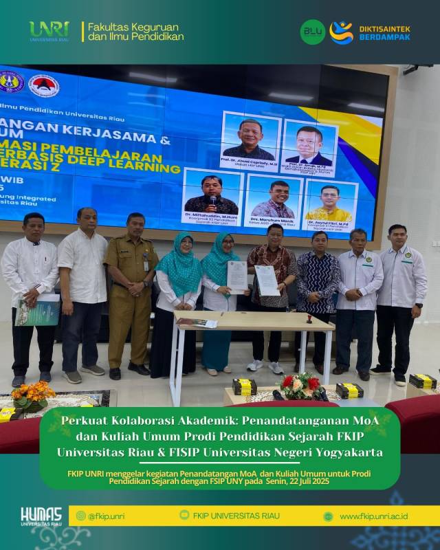 Penandatanganan Kerjasama dan Kuliah Umum FKIP Universitas Riau dan FISIP Universitas Negeri Yogyakarta