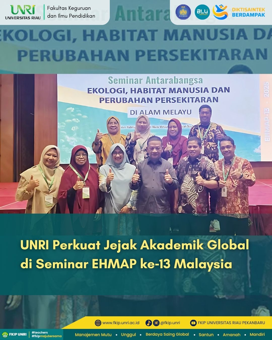 UNRI Perkuat Jejak Akademik Global di Seminar EHMAP ke 13 Malaysia