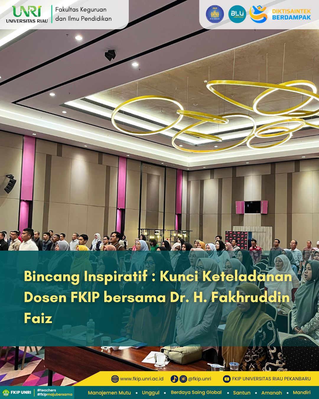 Bincang Inspiratif: Integritas Diri dan Spiritualitas Akademik, Kunci Keteladanan Dosen FKIP
