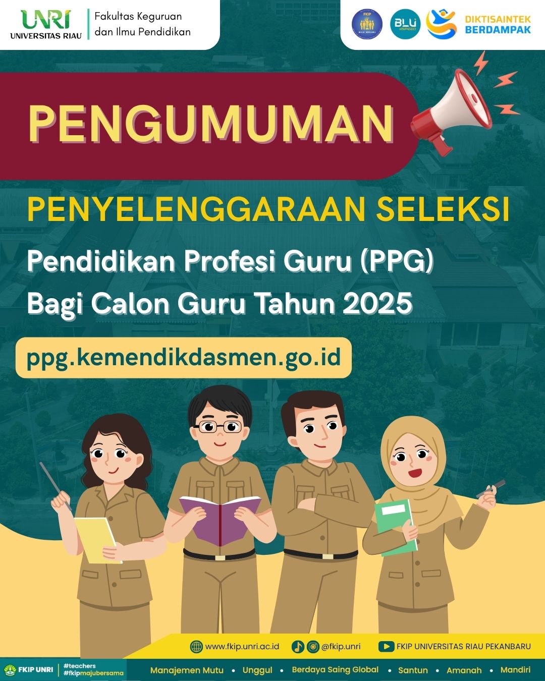 Pengumuman Pembukaan Seleksi Pendidikan Profesi Guru (PPG) Prajabatan Tahun 2025