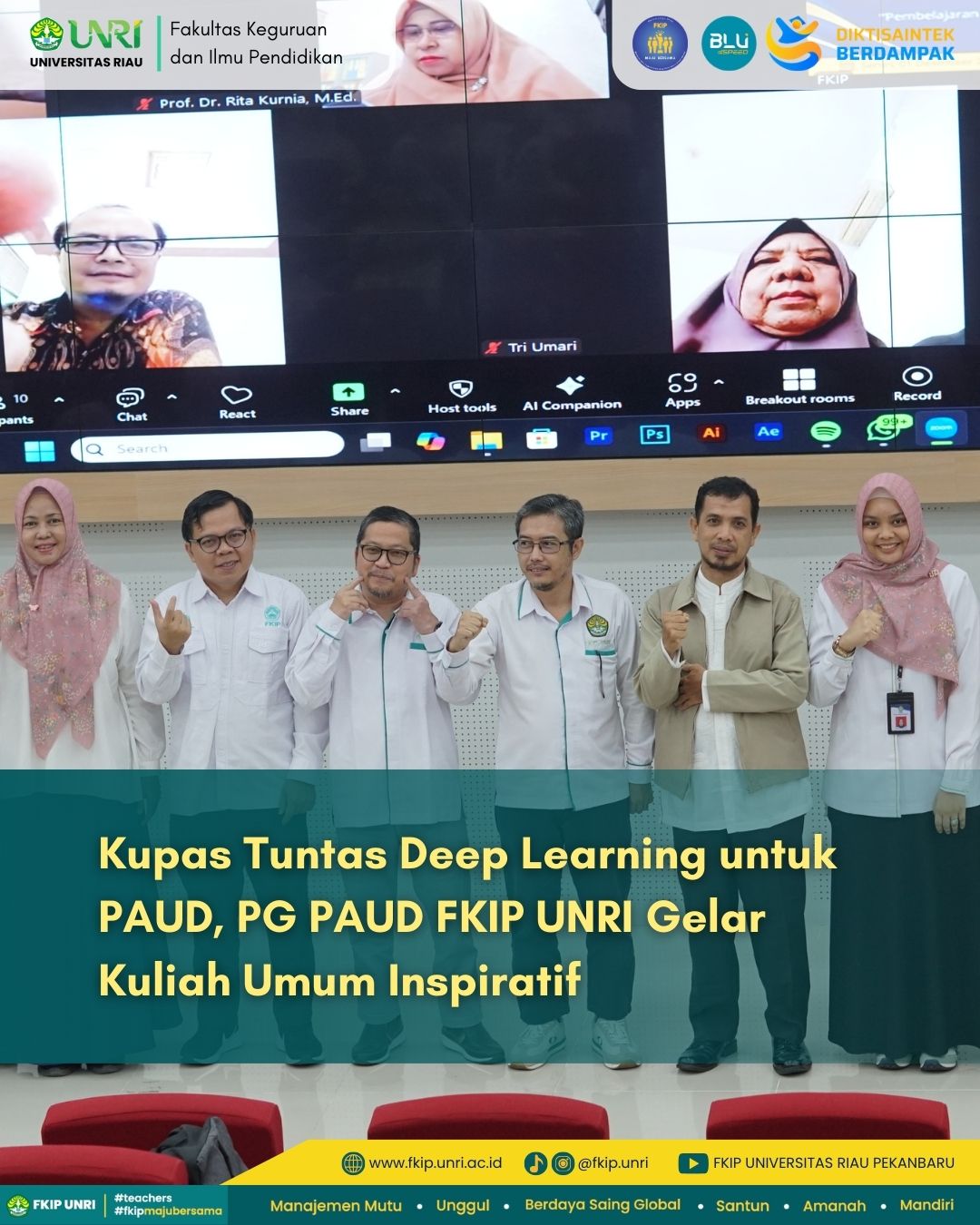 Exploring Deep Learning for Early Childhood Education: PG PAUD FKIP UNRI Hosts an Inspiring Public Lecture
