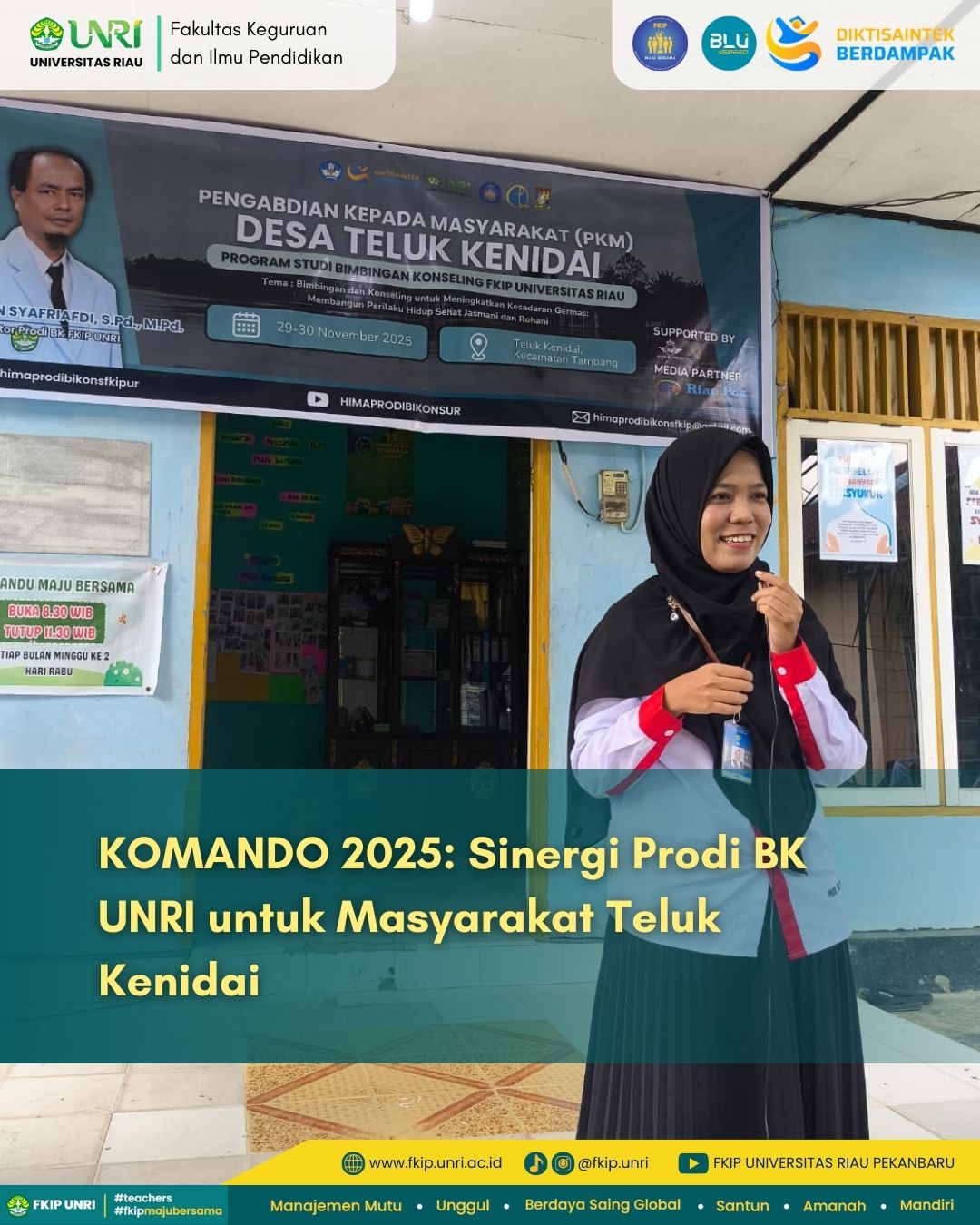 BK Study Program of FKIP UNRI Holds KOMANDO 2025: Counseling, Character Development, and Environmental Action in Teluk Kenidai