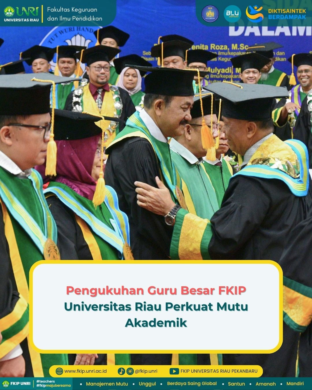 Pengukuhan Guru Besar FKIP Universitas Riau Perkuat Mutu Akademik