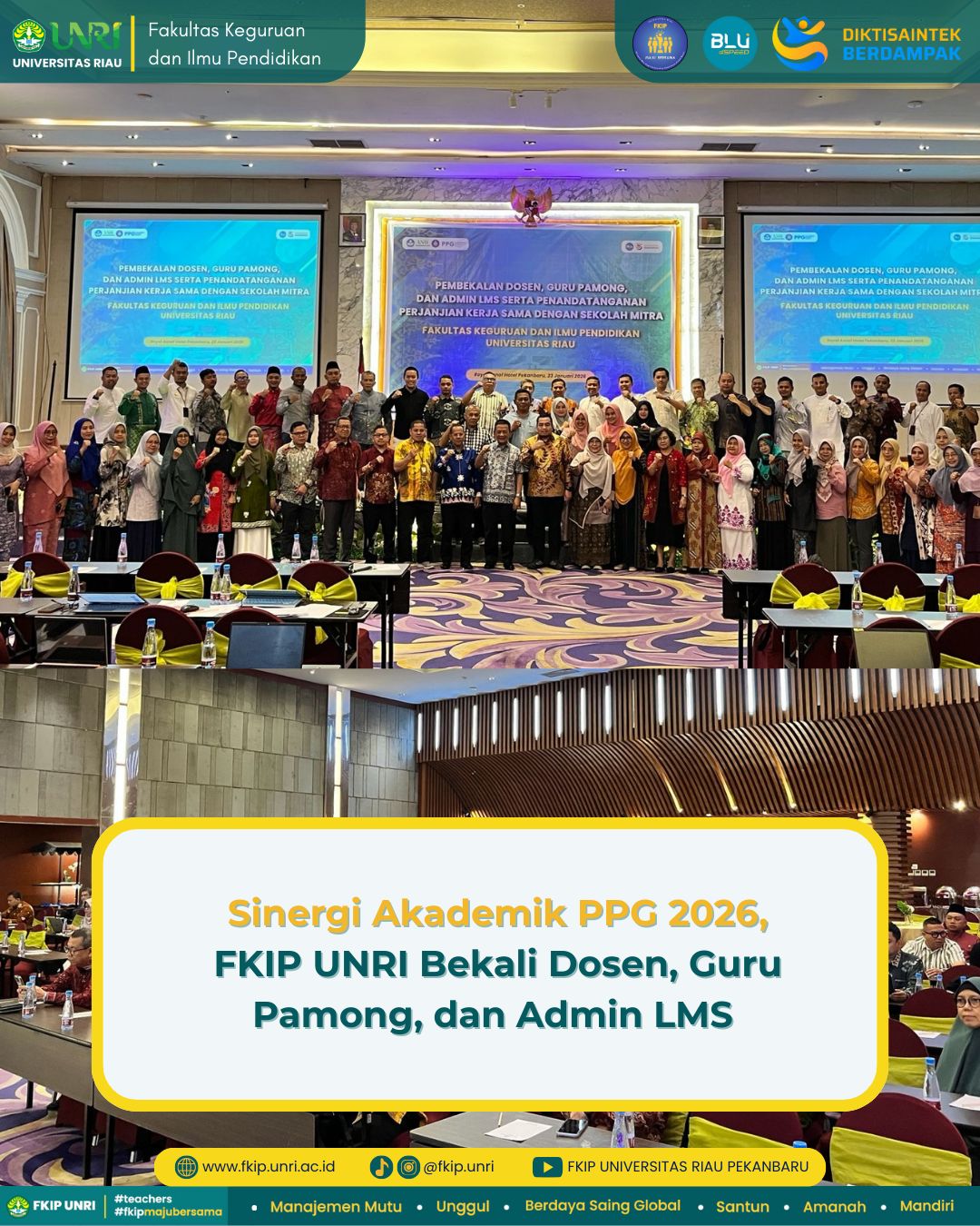 Sinergi Akademik untuk PPG 2026, FKIP Universitas Riau Bekali Dosen, Guru Pamong, dan Admin LMS