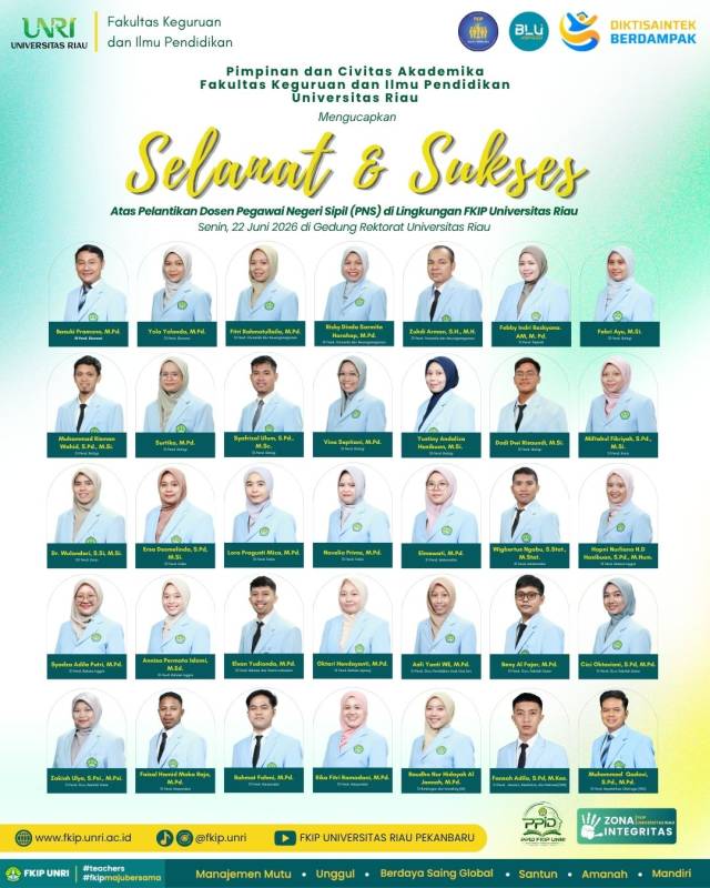 Sah! Dosen dan Tendik CPNS Resmi Dilantik Menjadi PNS, FKIP Universitas Riau Perkuat Formasi Akademik Mutakhir