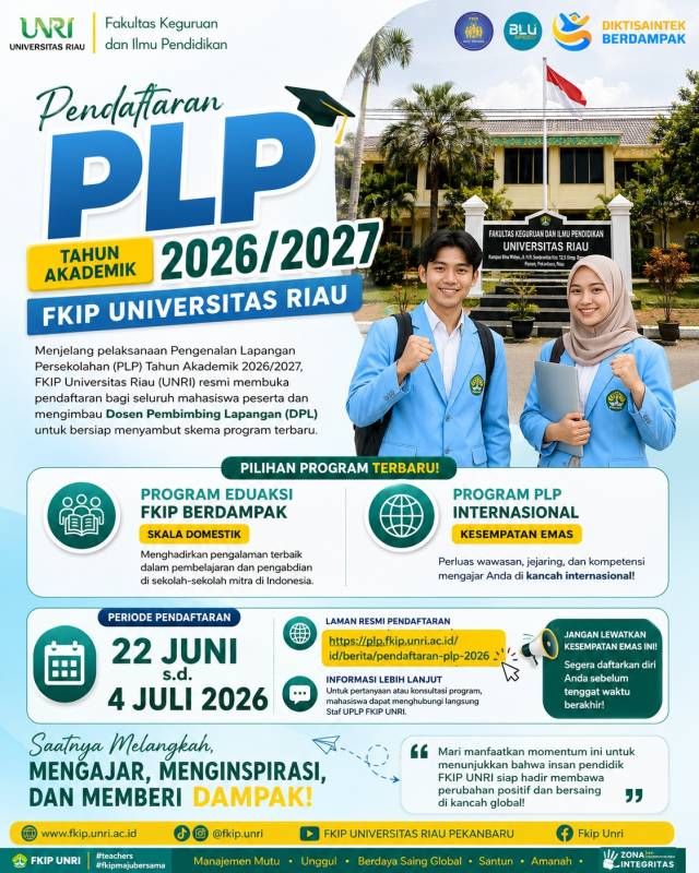 PENDAFTARAN PLP FKIP UNRI 2026 RESMI DIBUKA!
