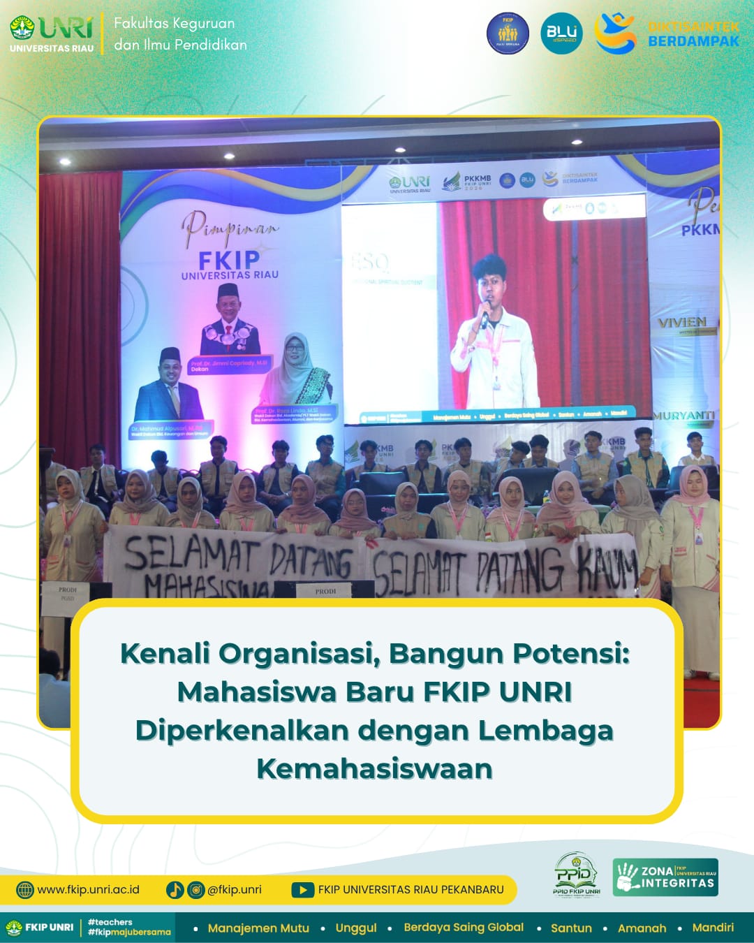 Kenali Organisasi, Bangun Potensi: Mahasiswa Baru FKIP UNRI Diperkenalkan dengan Lembaga Kemahasiswaan