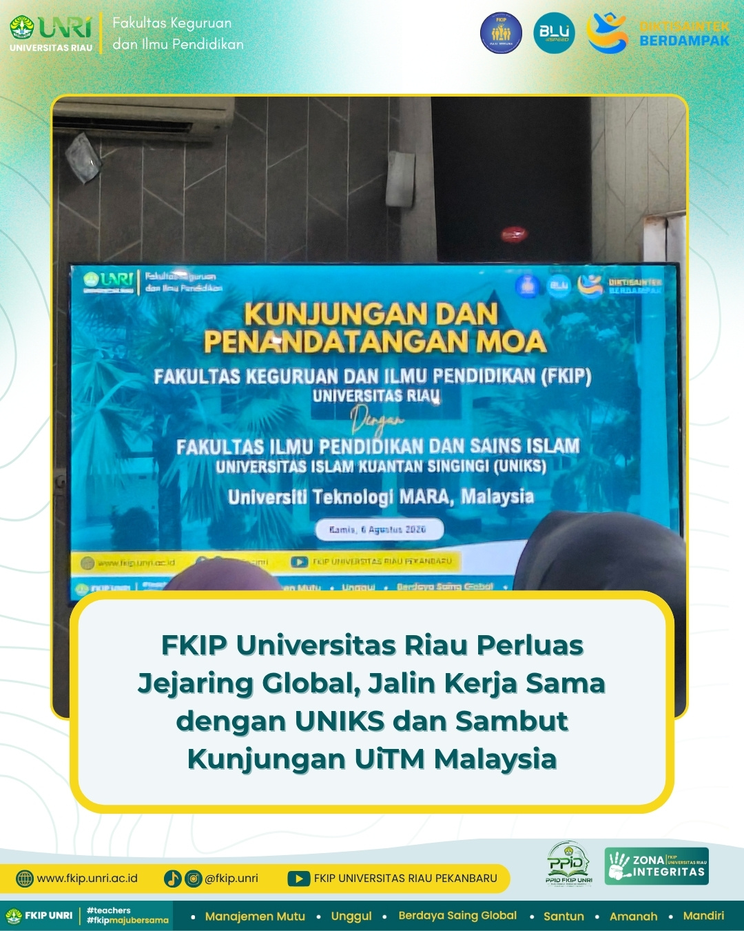 FKIP Universitas Riau Perluas Jejaring Global, Jalin Kerja Sama dengan UNIKS dan Sambut Kunjungan UiTM Malaysia
