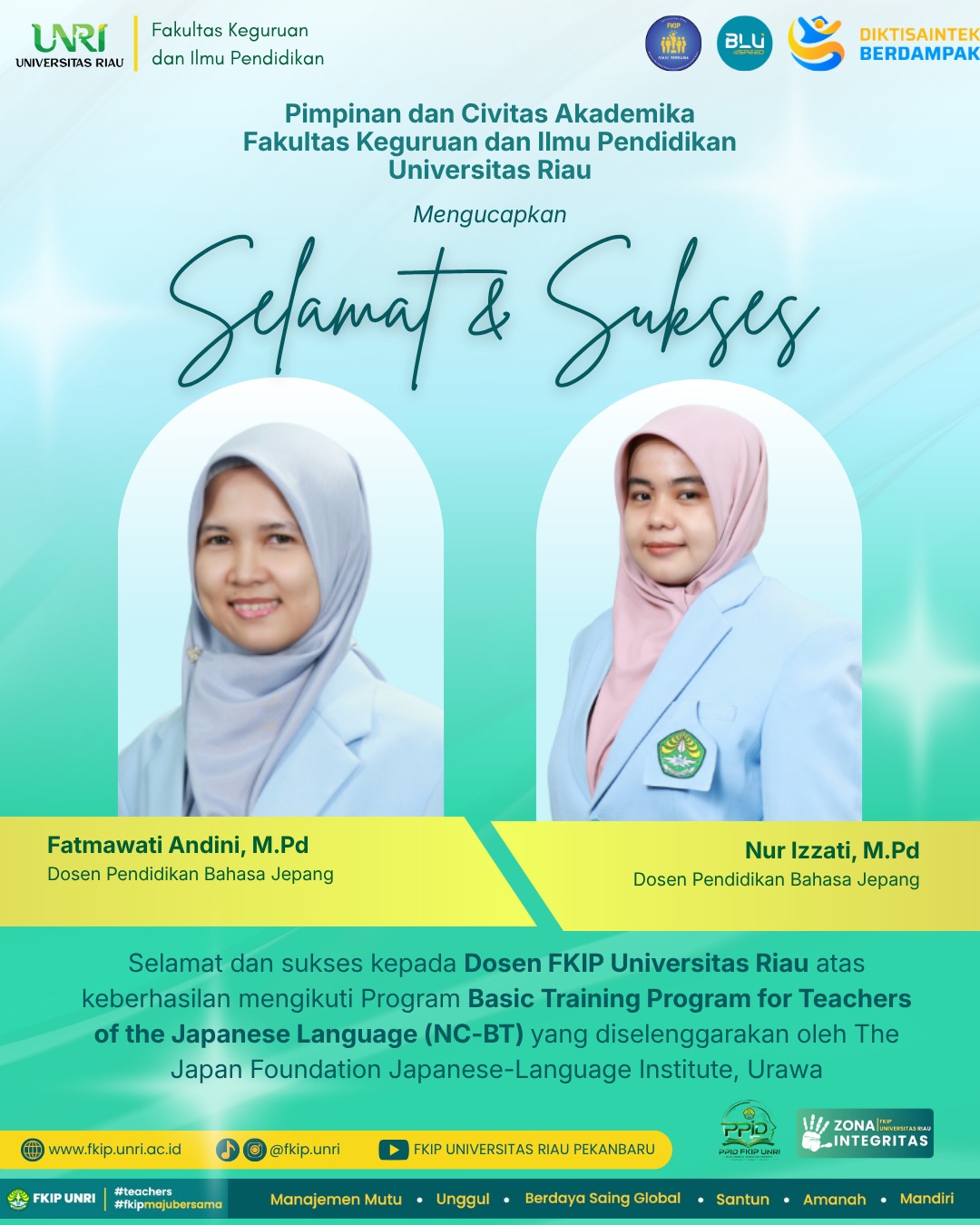 Dosen Pendidikan Bahasa Jepang FKIP UNRI Sukses Ikuti Basic Training Program The Japan Foundation