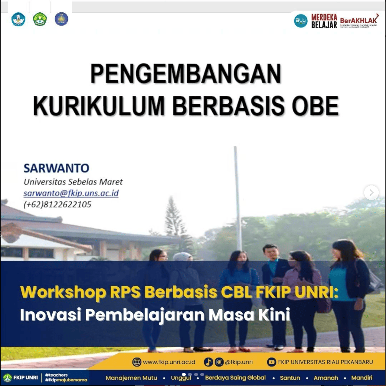 Workshop RPS Berbasis CBL FKIP UNRI: Inovasi Pembelajaran Masa Kini
