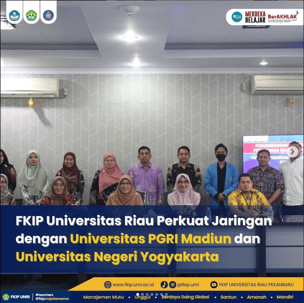 FKIP Universitas Riau Perkuat Jaringan dengan Universitas PGRI Madiun dan Universitas Negeri Yogyakarta