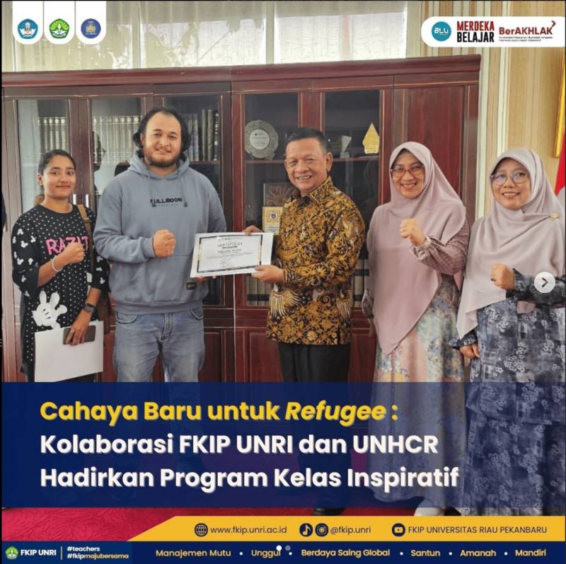 Cahaya Baru untuk Refugee : Kolaborasi UNHCR dan FKIP UNRI Hadirkan Program Kelas Inspiratif