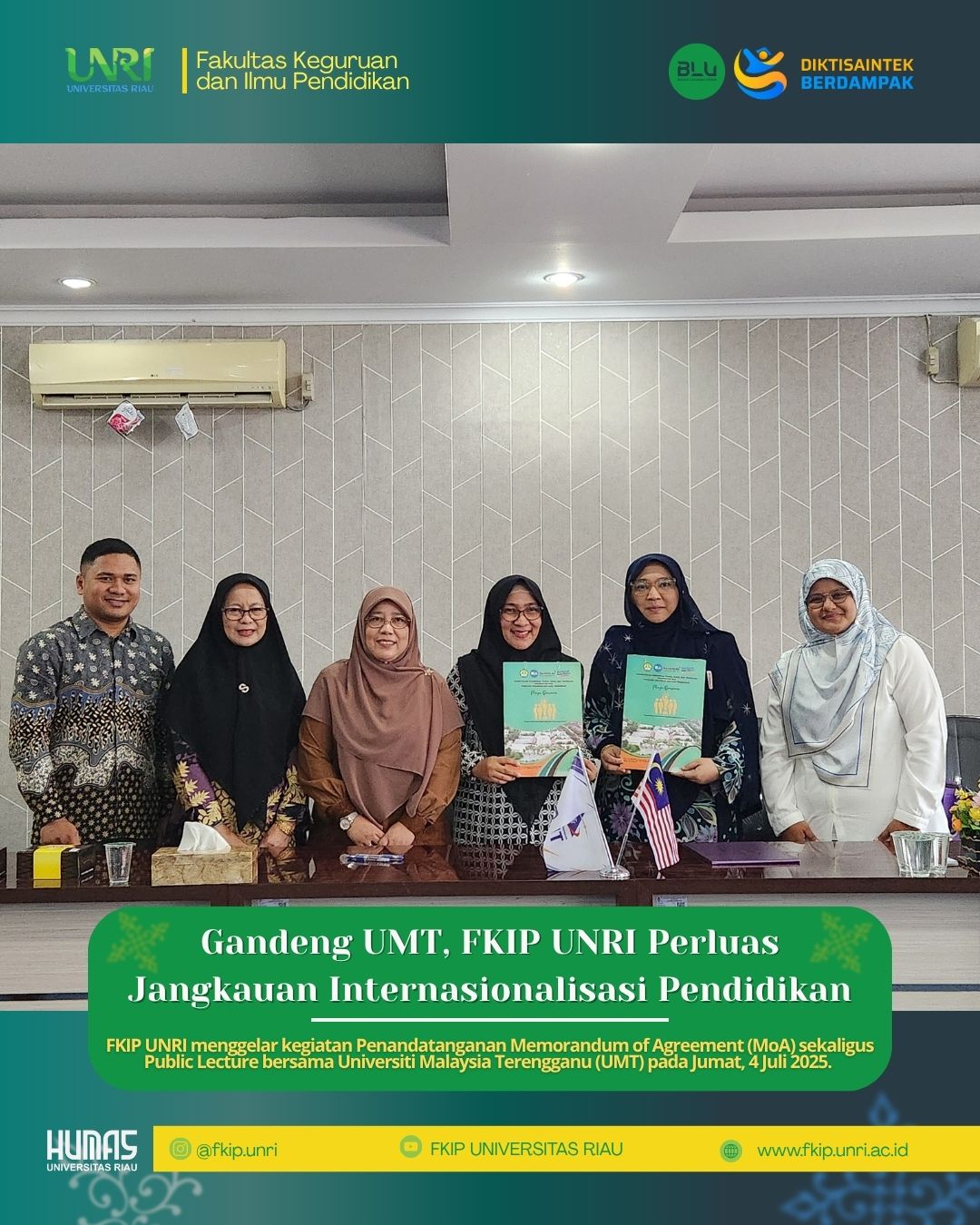 Gandeng UMT, FKIP UNRI Perluas Jangkauan Internasionalisasi Pendidikan
