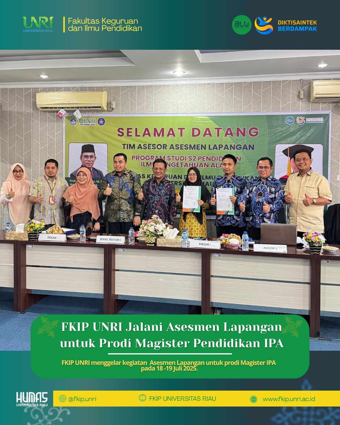 Tingkatkan Mutu, Program Studi Magister Pendidikan IPA FKIP UNRI Jalani Asesmen Lapangan LAMDIK