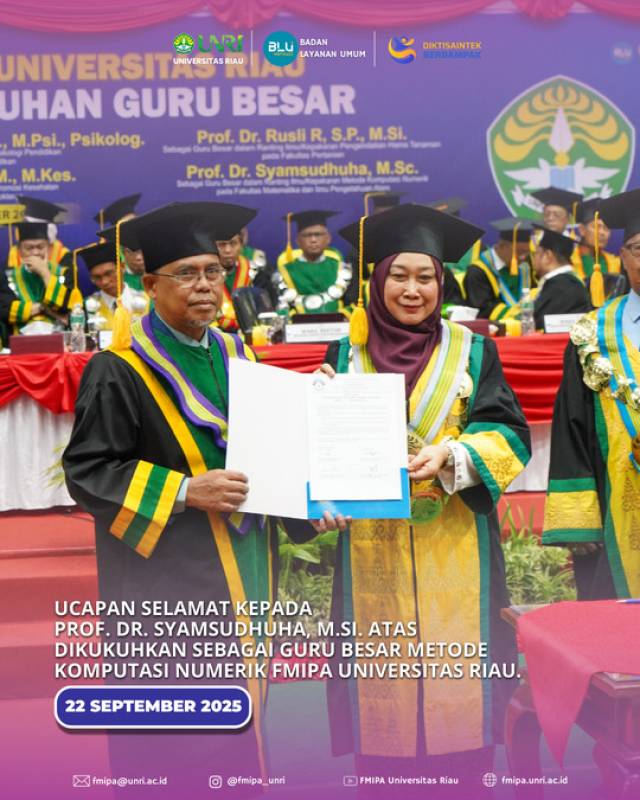 Congratulations to Prof. Dr. Syamsudhuha, M.Si. on his inauguration as Professor