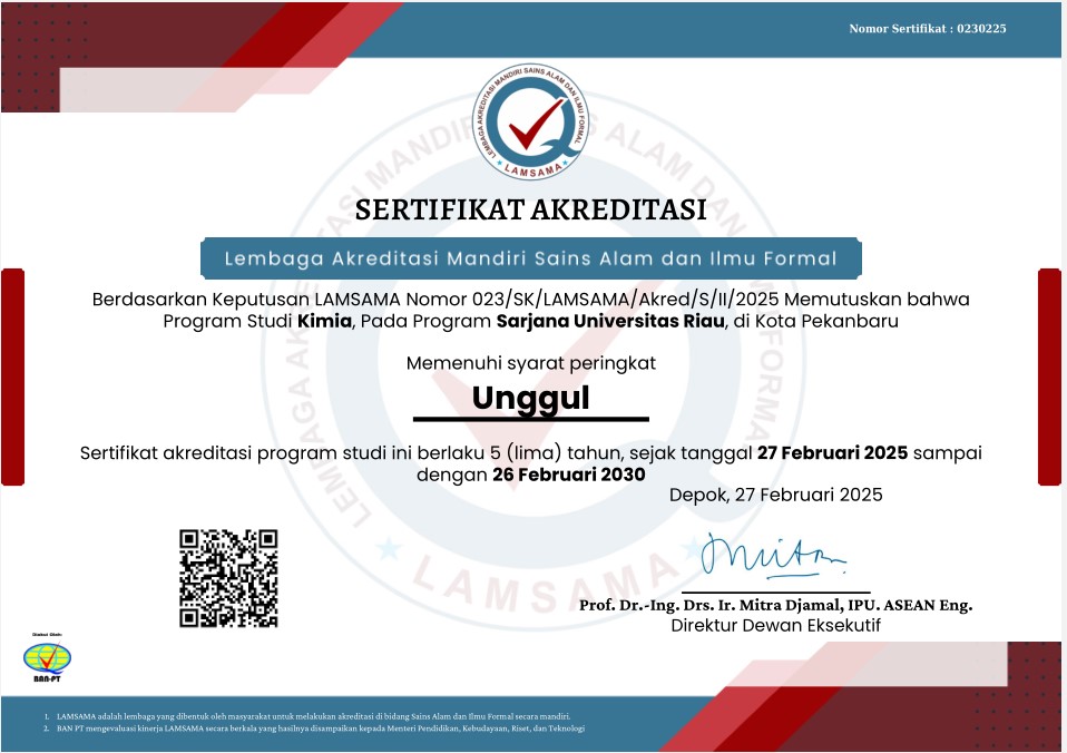 S1 Kimia Memperoleh Akreditasi Unggul