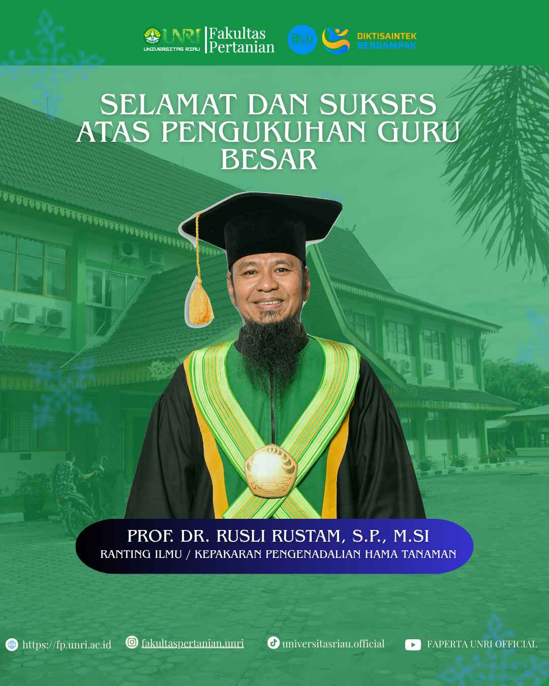 Selamat dan Sukses atas Pengukuhan Guru Besar