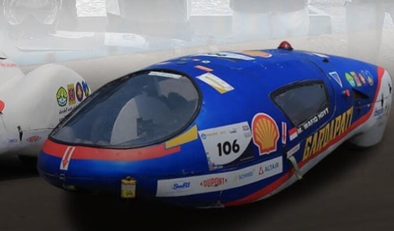 A blue vehicle with stickers on it
    AI-generated content may be incorrect.