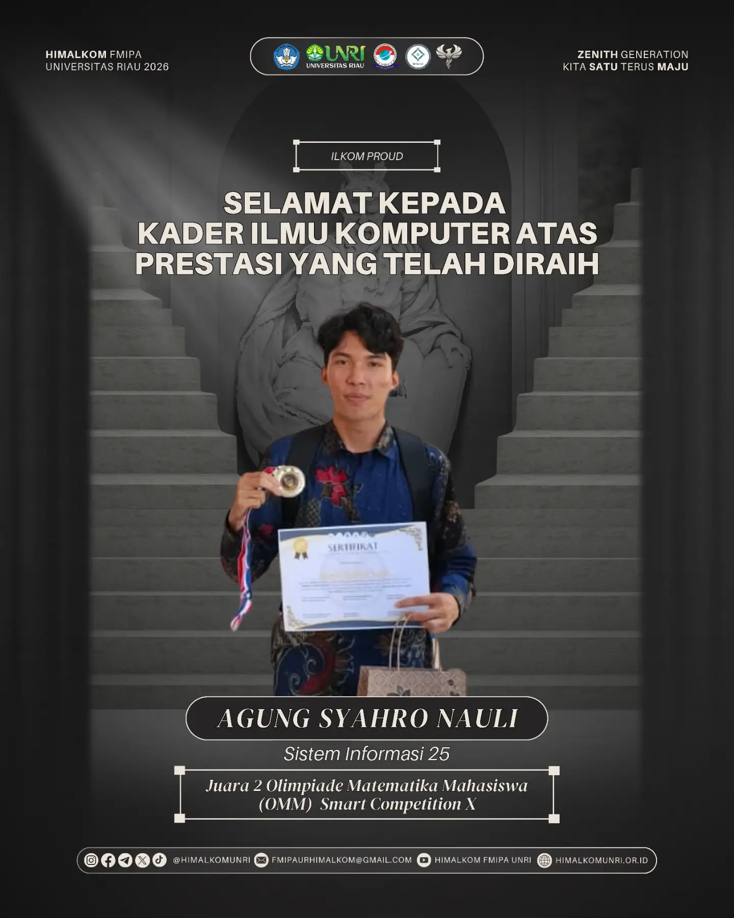 Mahasiswa Sistem Informasi Universitas Riau Raih Juara II Olimpiade Matematika Mahasiswa Smart Competition X