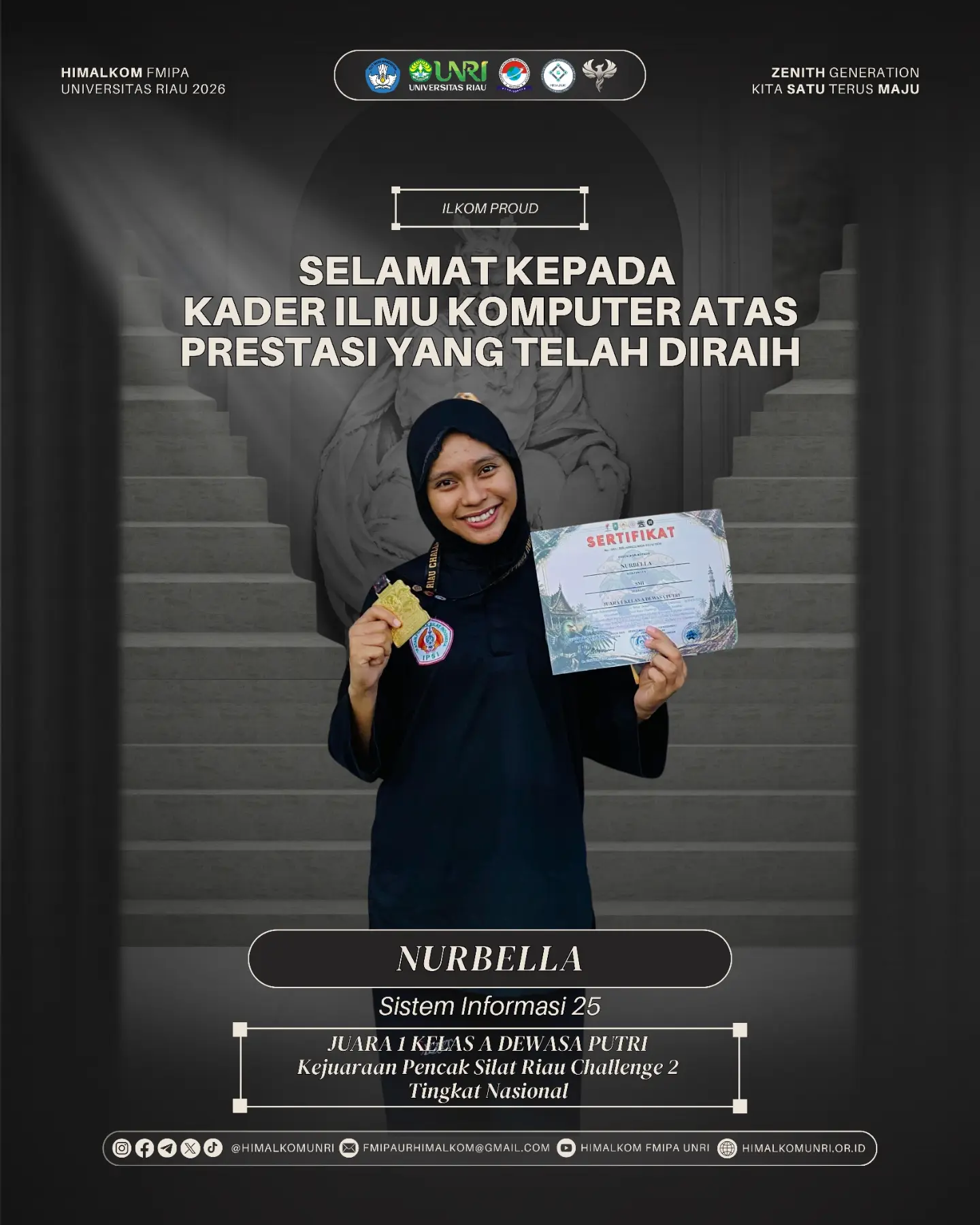 Mahasiswa Sistem Informasi Universitas Riau Raih Juara I pada Kejuaraan Pencak Silat Riau Challenge 2 Tingkat Nasional