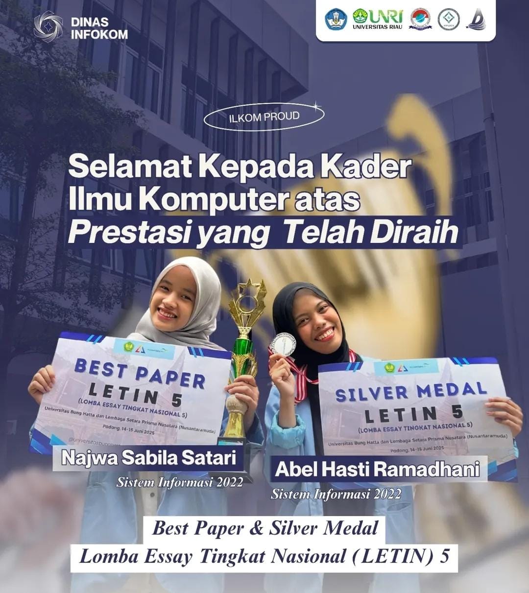 Penghargaan Best Paper Dan Silver Medal Yang Diraih Oleh 2 Mahasiswa Prodi Sistem Informasi Jurusan Ilmu Komputer Dalam Lomba Essay Tingkat Nasional 5