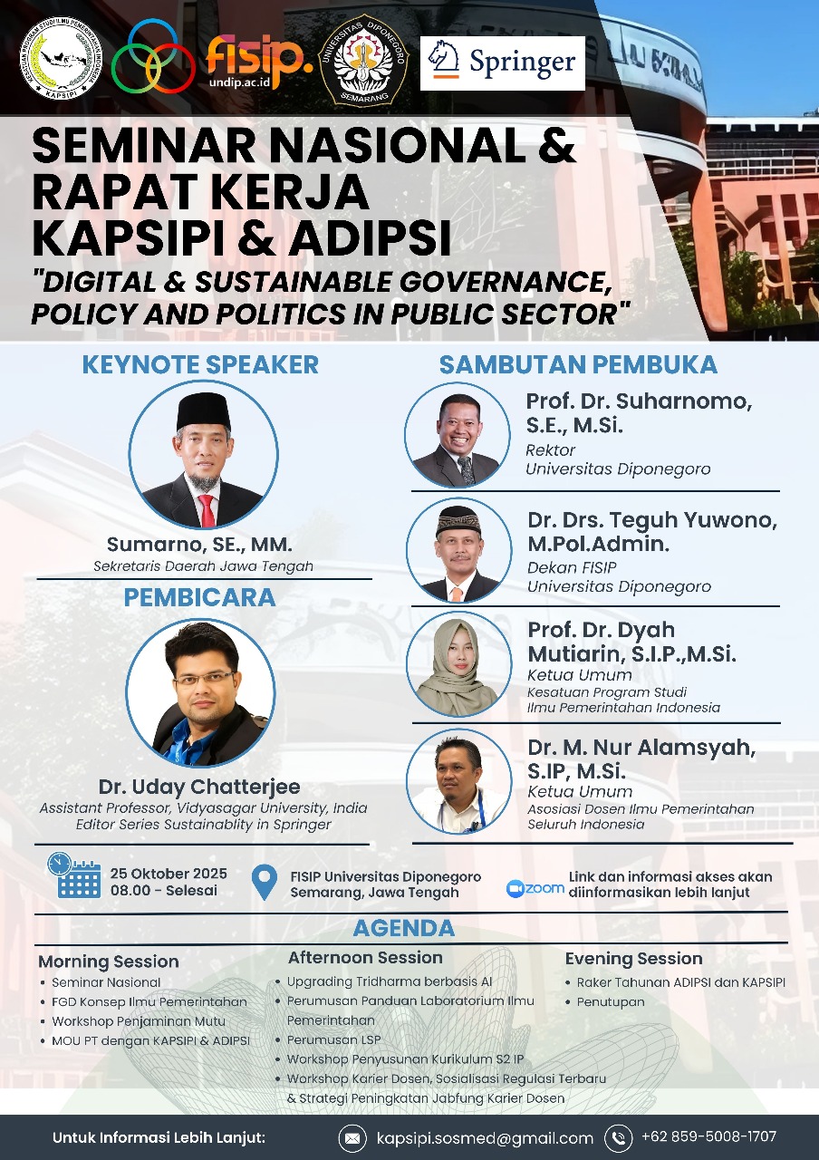 Jurusan Ilmu Pemerintahan FISIP UNRI Perkuat Kolaborasi Nasional dalam Forum KAPSIPI–ADIPSI 2025