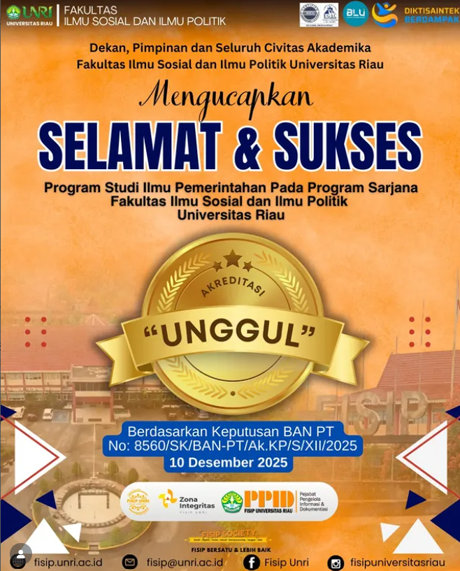 Jurusan Ilmu Pemerintahan UNRI Resmi Raih Akreditasi Unggul dari BAN-PT